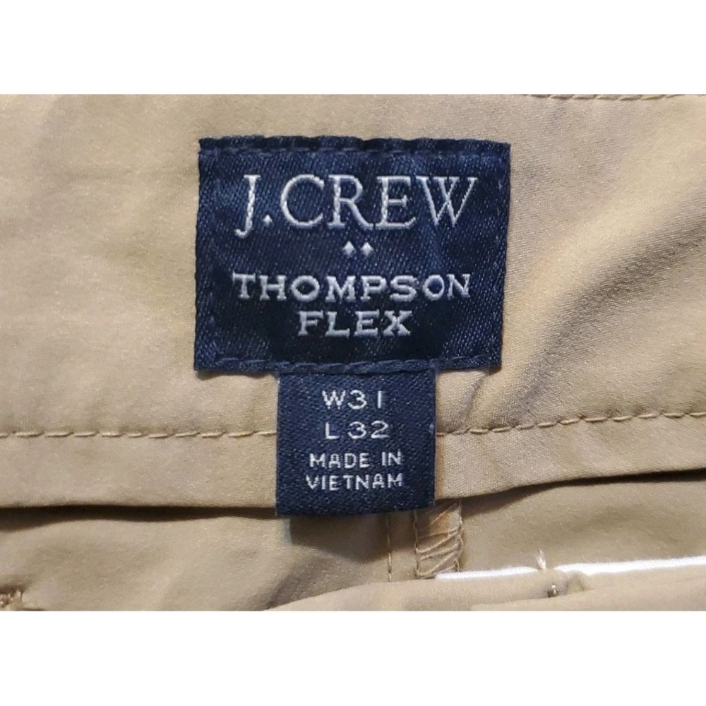 J Crew Thompson Flex Pants Mens 31x32 Beige Khaki Tapered Office Work - Picture 5 of 7